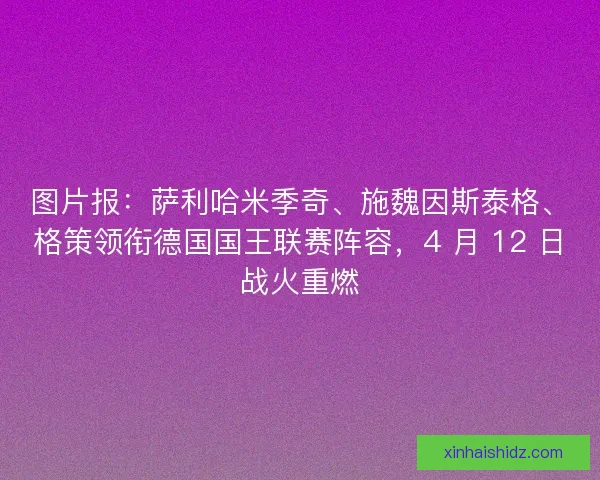 图片报：萨利哈米季奇、施魏因斯泰格、格策领衔德国国王联赛阵容，4 月 12 日战火重燃